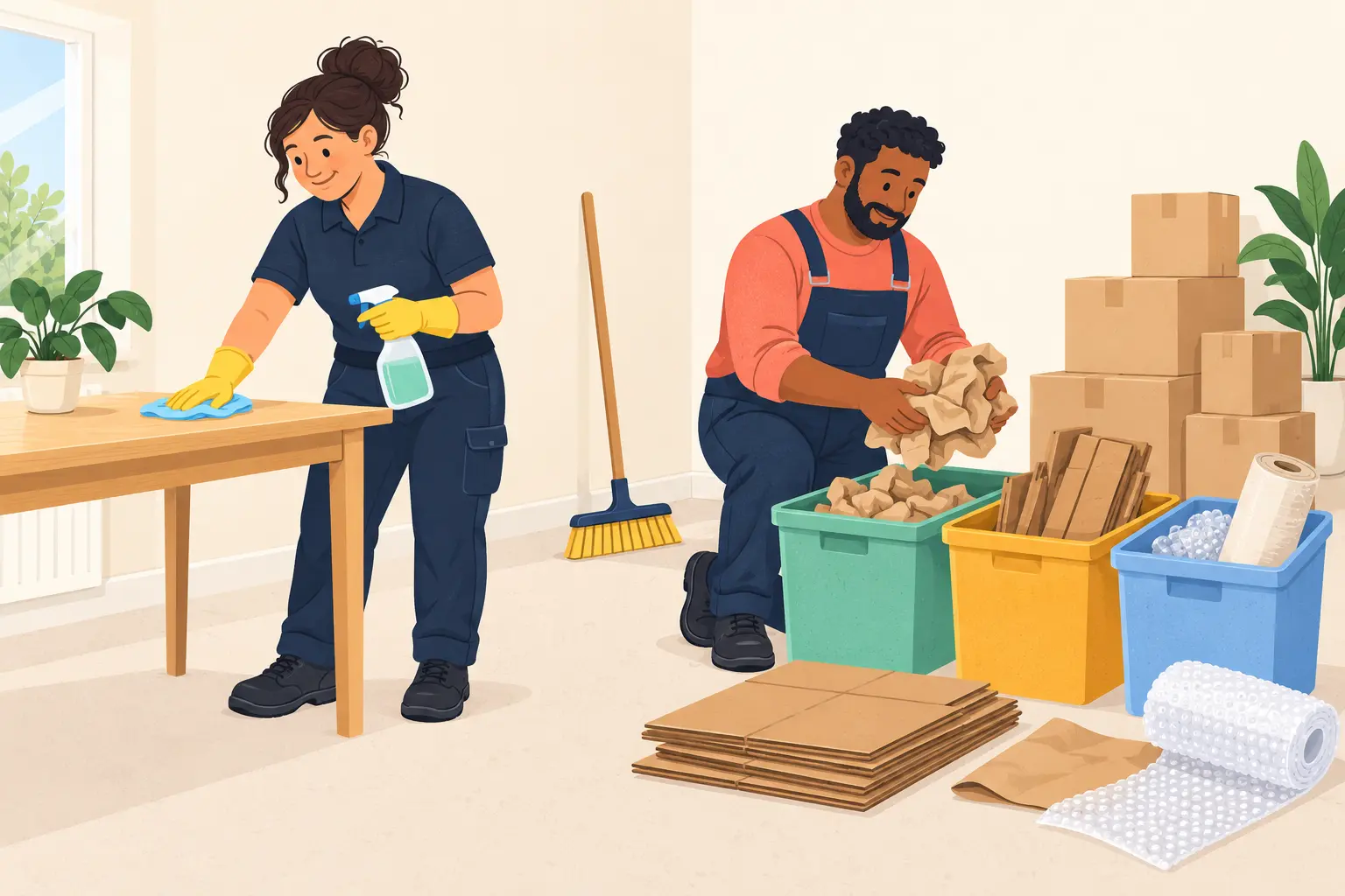 Illustration of items sorted for a property clearance