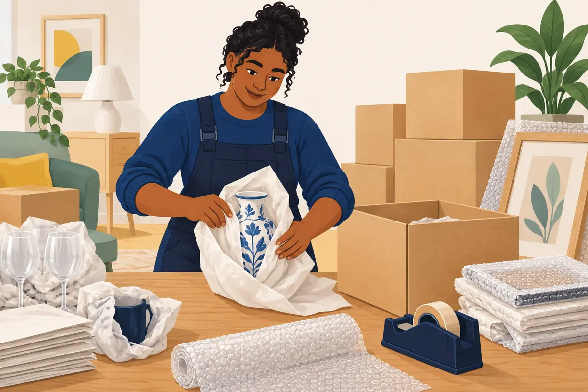 Professional home survey and packing discussion